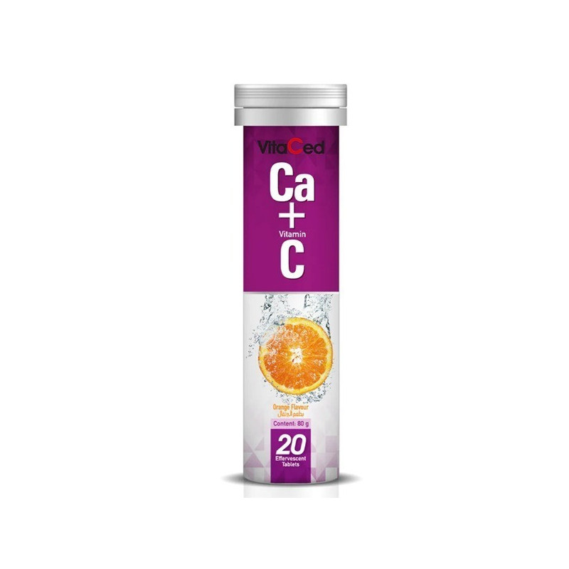 VitaCed Calcium 1g + Vitamin C 1g Effervescent tablet 10's
