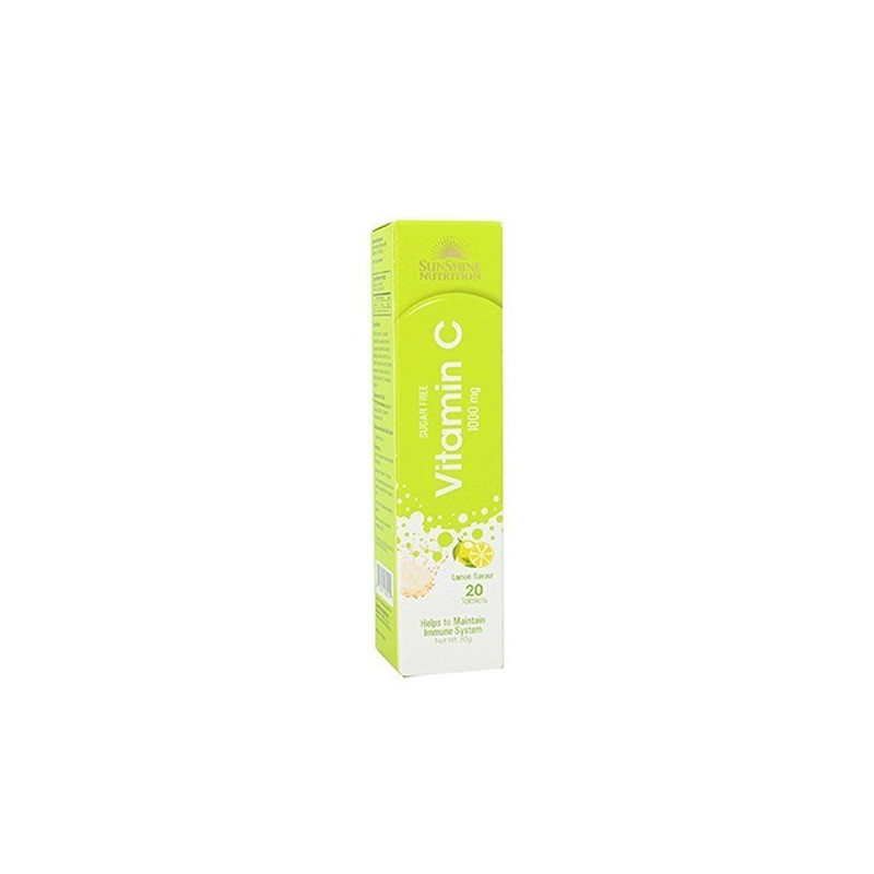 Sunshine Nutrition Vitamin C 1000Mg Effervescent Lemon Tablets 20S