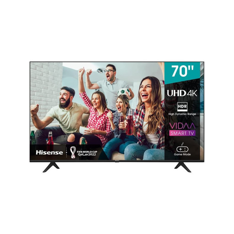 Hisense 70 Inch 4K UHD Smart Tv With Dolby Vision HDR, Bezelless, Bluetooth & Wifi, Black - 1 Year Full Warranty