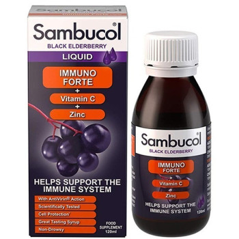 Sambucol Black Elderberry Immuno Forte + Vitamin C + Zinc Syrup 120ml