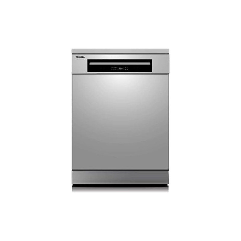 Toshiba 14 Place Setting, 6 Programs Free Standing Dishwasher with Dual Wash Zone, DW14F1(S) Silver