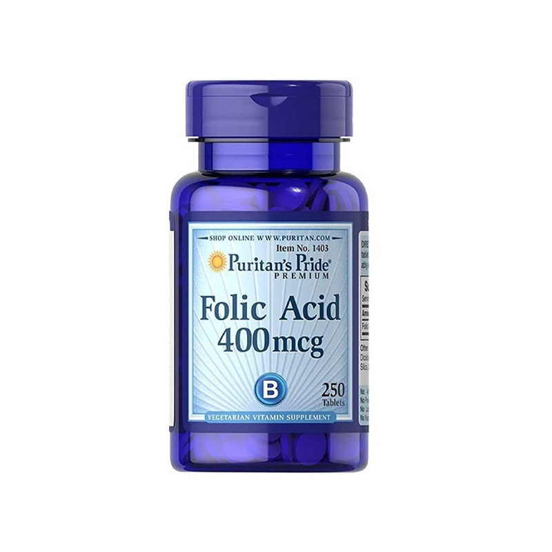 Puritans Pride Folic Acid 400 Mcg Size 250