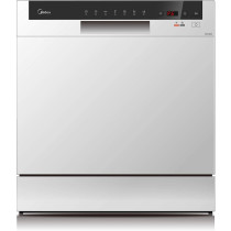 Midea Counter Top Dishwasher, Portable, 8 Place Settings, 7 Programs, Inverter Quattro, Silent And High Energy Efficient, Rapid Wash, Child Lock, Self Cleaning, 70 Intensive White, Wqp8-3802F-S, 1 Year Warranty