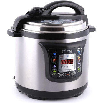 Palson Electric Pressure Cooker 8 Litter Capacity Ultra-Fast Steam Cooking Dimensions- ‎32 x 33 x 35 Cm (1200 Watts) Silver Color Model-30997