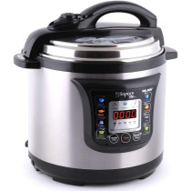 Palson Electric Pressure Cooker 8 Litter Capacity Ultra-Fast Steam Cooking Dimensions- ‎32 x 33 x 35 Cm (1200 Watts) Silver Color Model-30997
