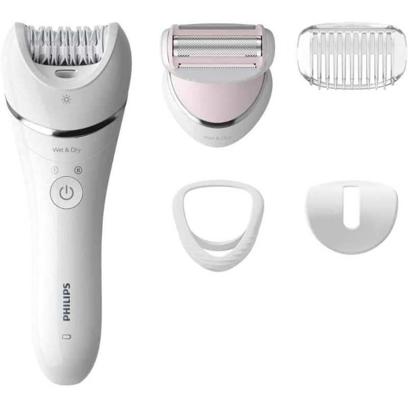 Philips Epilator Series 8000 Cordless Wet And Dry Epilator For Legs And Body, Includes 5 Accessories, BRE710/00