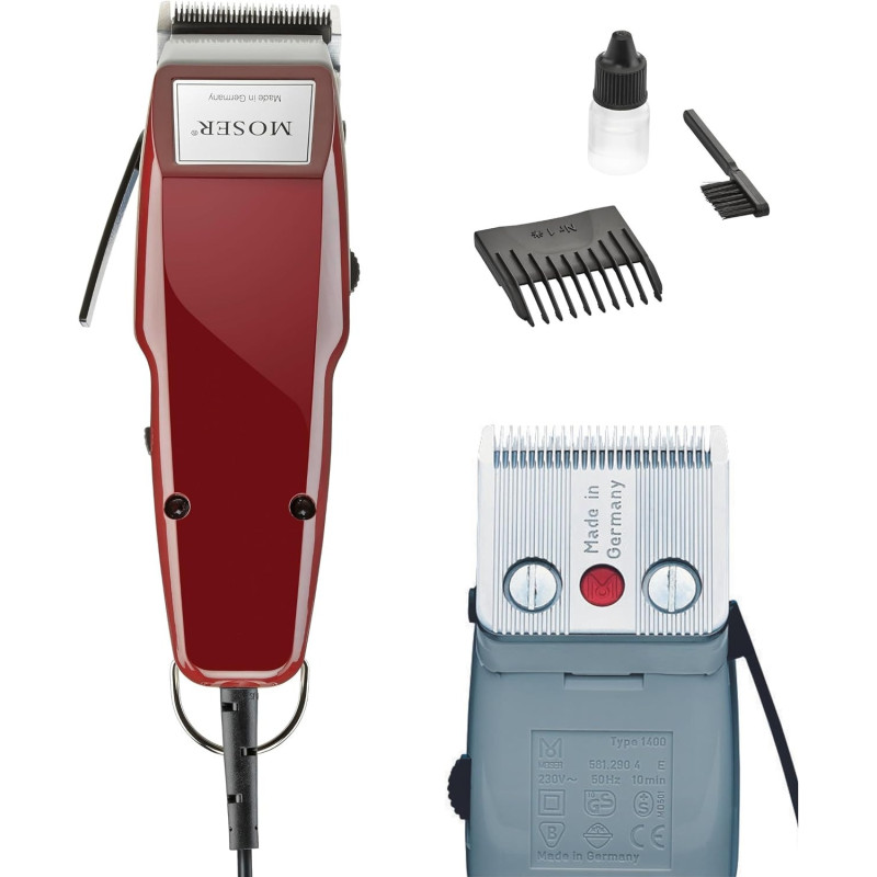 Moser 1400-0150, Professional Corded Hair Clipper, Burgandy Pack Of 1