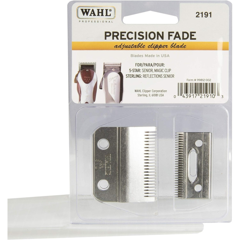 Wahl Professional Adjustable Clipper Blade Set 2191 For 5 Star Senior, Magic Clip And Reflections Senior - Includes Oil, Screws and Instructions
