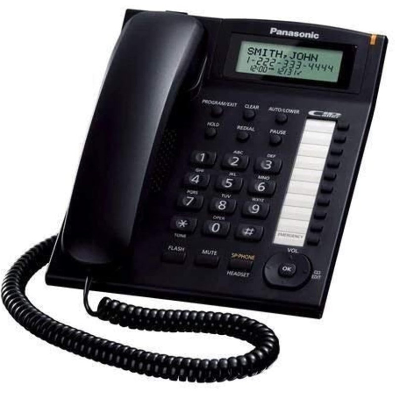 Panasonic KX-TS880B Single-Line Corded Integrated Phone System With 10 One-Touch Dialer Stations (Black)