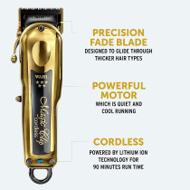 Wahl 5 Star Cordless Magic Clip In Gold, Professional Hair Clippers, Pro Haircutting Kit, Clippers For Blunt Cuts, Adjustable Taper Lever, Crunch Blade, Cordless, Lightweight, Barbers Supplies
