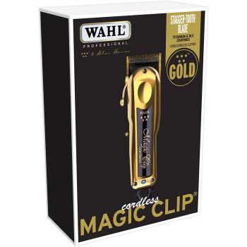 Wahl Professional 5 Star Gold Cordless Magic Clip Hair Clipper With 100+ Minute Run Time For Professional Barbers And Stylists - Model 8148-700