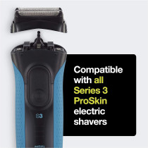 Braun Series 3, 32B Foil and Cutter Replacement Head, Compatible With Models 3000S, 3010S, 3040S, 3050Cc, 3070Cc, 3080S, 3090Cc Packaging May Vary, Black, 3 Count, Pack Of 1