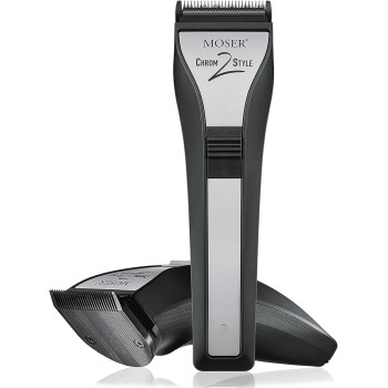 Moser 1877 0150 + 3615 0052, Chrom 2 Style Professional Hair Clipper, Cord/Cordless Operation + Mobile Rechargeable Shaver, Black, Small