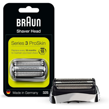 Braun Series 3, 32S Foil and Cutter Replacement Head, Compatible With Models 3000S, 3010S, 3040S, 3050Cc, 3070Cc, 3080S, 3090Cc