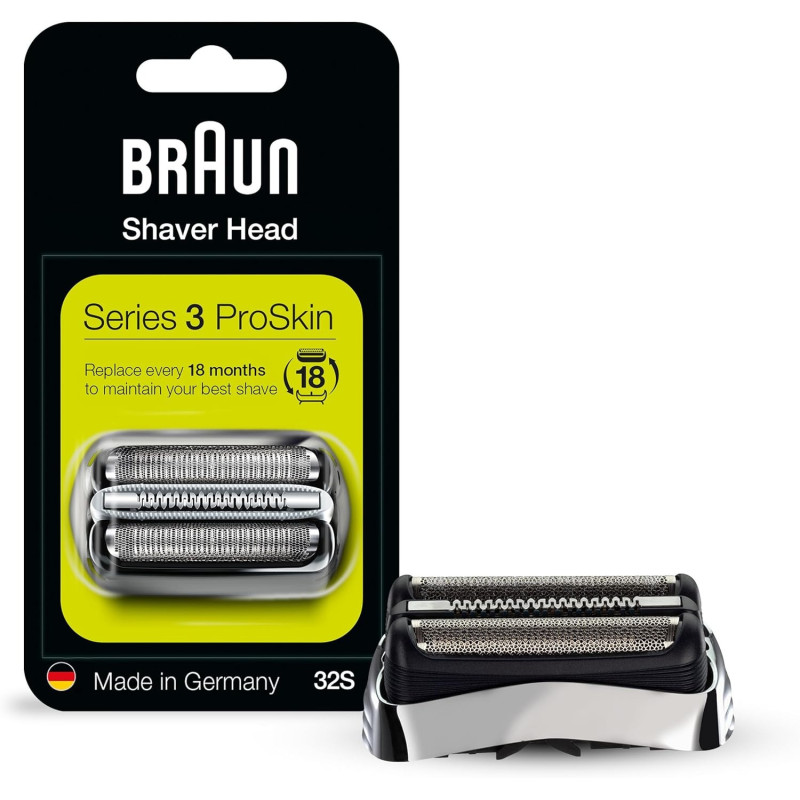 Braun Series 3, 32S Foil and Cutter Replacement Head, Compatible With Models 3000S, 3010S, 3040S, 3050Cc, 3070Cc, 3080S, 3090Cc