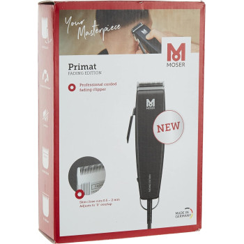Moser 1230-0102 Primat Fading Edition Professional Corded Hair Clipper 6-Position Length Adjustment (0.5 – 2 Mm) With The Option To Adjust To 0 Overlap For Seamless Hair Styling (Black)