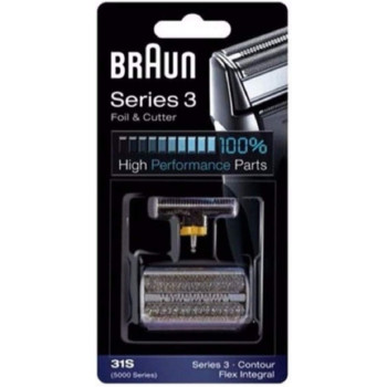 Braun Series 3 Combi 31S Foil And Cutter Replacement Pack, With Smartfoil Technology Captures Hair Growing In All Directions, And Get Back 100 percentage Of Your Shaver'S Performance, Silver Finish