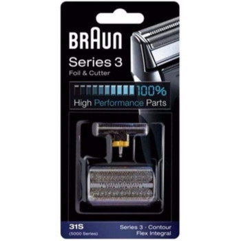 Braun Series 3 Combi 31S Foil And Cutter Replacement Pack, With Smartfoil Technology Captures Hair Growing In All Directions, And Get Back 100 percentage Of Your Shaver'S Performance, Silver Finish