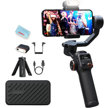 Hohem Isteady M6 Kit Smartphone Gimbal Stabilizer 3-Axis With Magnetic Fill Light/Ai Tracking Sensor For Iphone Android With 0.91-Inch Oled Display Max Payload 400G 2023 Upgraded