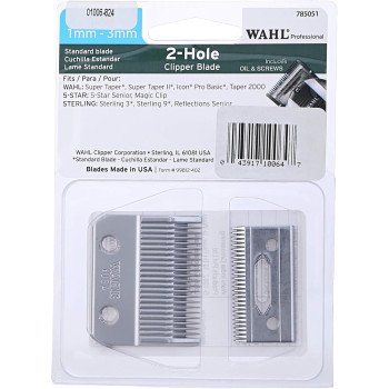 Wahl Super Taper Std - Blade (Silver), Size 1mm-3mm