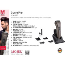 Moser 1874 0150, Hair Clipper Genio Pro, Brown, Small