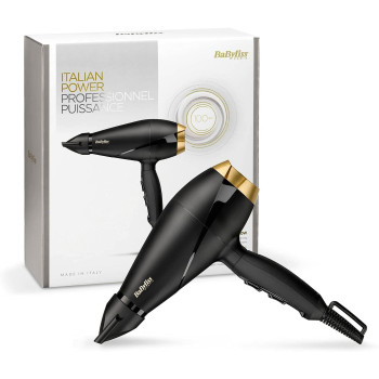 Babyliss Ac Hair Dryer 2000W Long-Life Salon Ac Motor With 2 Heat / 2 Speed Settings Plus Cold Shot 2.8M Salon Length Power Cord 100Km/Hour Air Speed, Removable Rear Filter 6704SDE(Black)