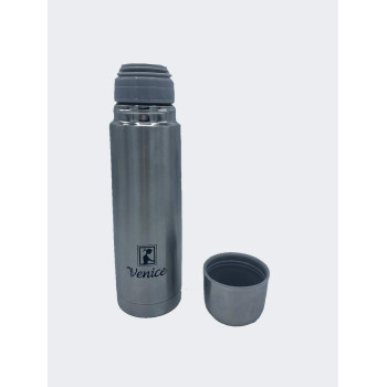 Venice Stainless Steel Vacuum Flask With Pouch (1L), Silver Colour