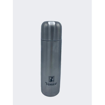 Venice Stainless Steel Vacuum Flask With Pouch (1L), Silver Colour