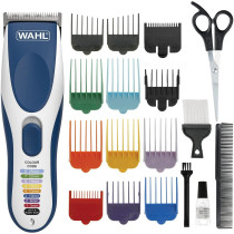 Wahl Colour Pro Cordless Clipper Kit, Soft Hairbrush Neck Duster, 12 Colour Coded Guide Combs, Hair Clippers For Men, Head Shaver, Easy Home Haircutting, Family Haircuts