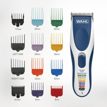 Wahl Colour Pro Cordless Clipper Kit, Soft Hairbrush Neck Duster, 12 Colour Coded Guide Combs, Hair Clippers For Men, Head Shaver, Easy Home Haircutting, Family Haircuts