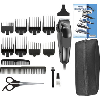 Wahl Sure Cut Clipper Kit, Self-Sharpening Blades, Adjustable Taper Level, Corded Electric Hair Clipper, Rechargeable Clipper For Men, 8 Guide Combs, Mini Trimmer Perfect On The Go, 79449-200