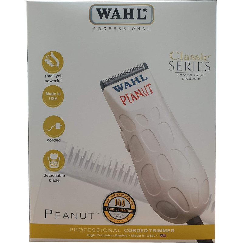 Wahl 8655-916 Classic Series Peanut Professional Corded Hair Trimmer (White)