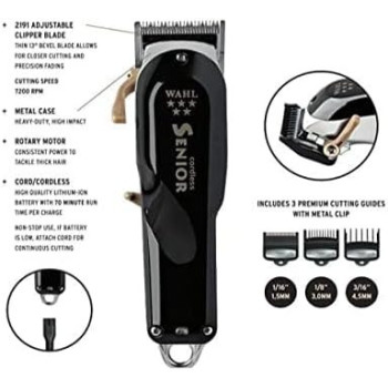 Wahl Professional 5-Star Series Cordless Senior Hair Clipper Great For Professional Stylists And Barbers – 70 Minute Run Time