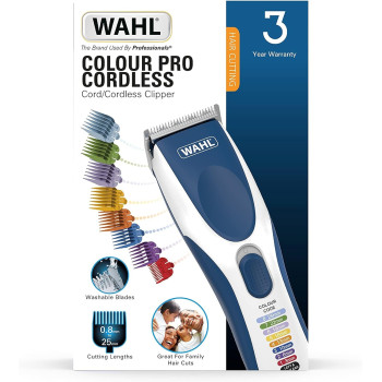 Wahl Colour Pro Cordless Clipper, Hair Clippers For Men, Men’S Head Shaver, Colour Coded Guide Combs, Clippers For Family Hair Cuts, Easy Home Haircutting