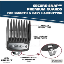 Wahl Clipper Elite Pro High Performance Haircut Kit For Men With Hair Clippers, Secure Fit Guide Combs With Stainless Steel Clips By The Brand Used By Professionals. 79602