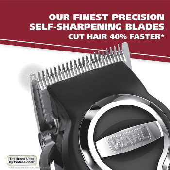 Wahl Clipper Elite Pro High Performance Haircut Kit For Men With Hair Clippers, Secure Fit Guide Combs With Stainless Steel Clips By The Brand Used By Professionals. 79602