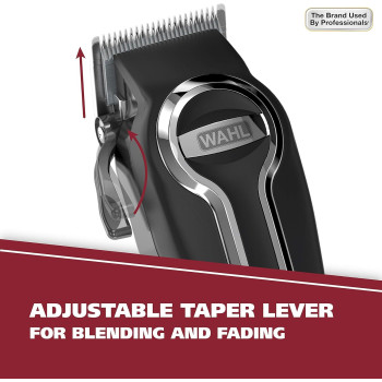 Wahl Clipper Elite Pro High Performance Haircut Kit For Men With Hair Clippers, Secure Fit Guide Combs With Stainless Steel Clips By The Brand Used By Professionals. 79602
