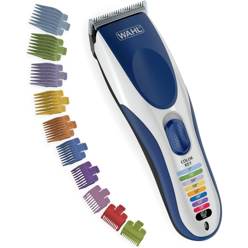 Wahl - Color Pro Cordless Rechargeable Hair Clipper and Trimmer - Easy Color-Coded Guide Combs - For Men, Women, Children - Model 9649