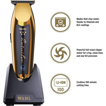 Wahl Professional 5 Star Cordless Detailer Li Gold Hair Clipper Mdel 56444