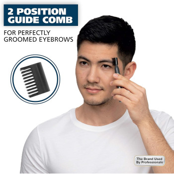 Wahl Micro Groomsman Battery Personal Trimmer and Detailer For Hygienic Grooming With Rinseable, Interchangeable Heads For Eyebrows, Neckline, Nose, Ears, and Other Detailing - 05640-600