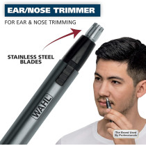 Wahl Micro Groomsman Battery Personal Trimmer and Detailer For Hygienic Grooming With Rinseable, Interchangeable Heads For Eyebrows, Neckline, Nose, Ears, and Other Detailing - 05640-600