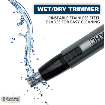 Wahl Micro Groomsman Battery Personal Trimmer and Detailer For Hygienic Grooming With Rinseable, Interchangeable Heads For Eyebrows, Neckline, Nose, Ears, and Other Detailing - 05640-600