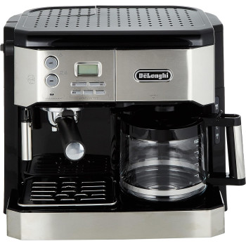 De'Longhi Combi Coffee Machine, Traditional Pump Espresso And Filter Coffee, 1.25 Liter, Bco431.S, Black And Stainless Steel