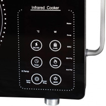 Afra Japan Infrared Cooktop (Single), 2000W, Led Display, Hot Pot Settings, Child Lock, Crystal Plate, Stainless Steel Body, G-Mark, Esma, Rohs, And Cb Certified