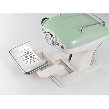 Ariete Vintage Espresso Coffee Machine With Manometer And Milk Frother, Auto Shut-Off, Cappuccino Maker, Ground Coffee And Ese Pod Compatible, 850W, 15 Bar, For Home And Office - Green Art1389/14