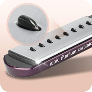 Babyliss 369 Hair Straightener Nano Titanium Ceramic Coating: Soft And Strong High-Performance Heating Up To 230 degree Ceramic Plates For Smooth And Shiny Results St395Sde(Purple), One Size