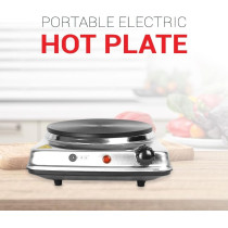 Afra Japan Single Electric Hotplate, 1500W, Thermostatic Control, Stainless Steel, Overheat Protection, G-Mark, Esma, Rohs, And Cb Certified