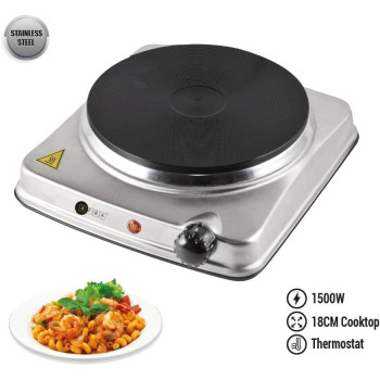 Afra Japan Single Electric Hotplate, 1500W, Thermostatic Control, Stainless Steel, Overheat Protection, G-Mark, Esma, Rohs, And Cb Certified
