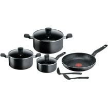 Tefal Dark Stone 9 Pc Set Non-Stick Cooking Set, Safe Coating Cookware, Heat Indicator, Ergonomic Handles, Glass Lid, B491S985