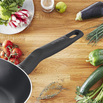 Tefal Dark Stone 9 Pc Set Non-Stick Cooking Set, Safe Coating Cookware, Heat Indicator, Ergonomic Handles, Glass Lid, B491S985